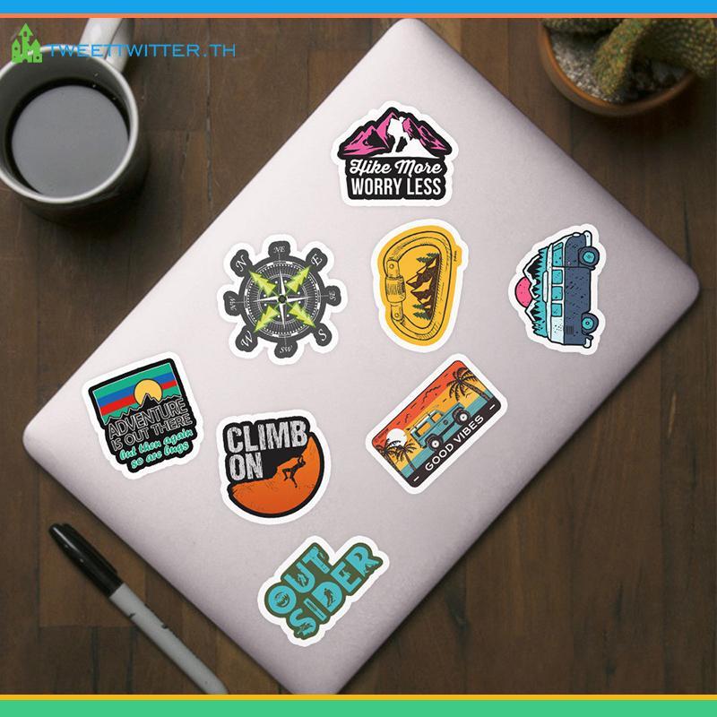 ทวีต50ชิ้นตั้งแคมป์ภูมิทัศน์สติกเกอร์การผจญภัยกลางแจ้งปีนเขาสติกเกอร์กันน้ํา ไทย - รูปที่ 4