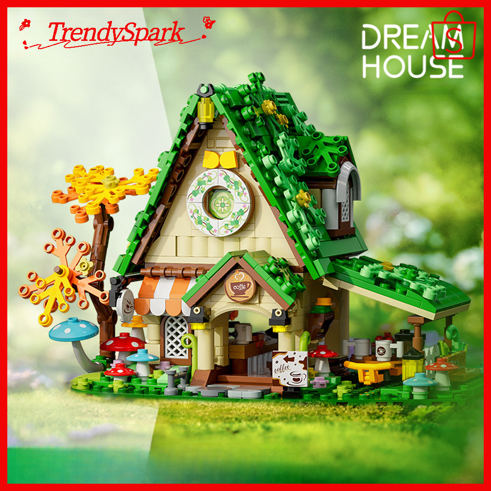 Coffee House Street View Building Blocks การศึกษาประกอบของเล่นเด็กของขวัญเด็กผู้หญิง