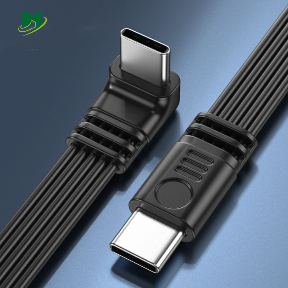 ALANFY Type C Extended Data Line, Type C ถึง Type C 90 องศาสายต่อ USB C, รองรับ 4k Video Soft Line ทนทานหัวชาร์จสายแปลง