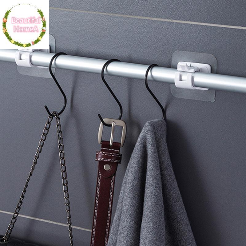 BHome Telescopic Hook Fixing Clip สําหรับผ้าม่านผ้าม่านผ้าเช็ดตัวและผ้าม่านประตูโดยไม่ต้องเจาะ TH