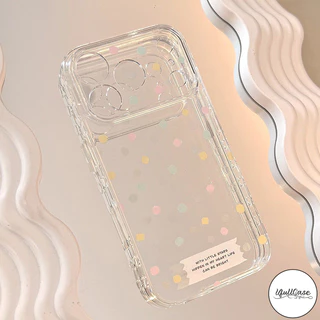 เคสไอโฟน16 สำหรับIPhone 17 12 11 15 13 Air 16 14 Pro Max X XR 14 7 16 15 8 Plus SE เคสใส ลายจุด&ดาว สีหลากสไตล์น่ารัก
