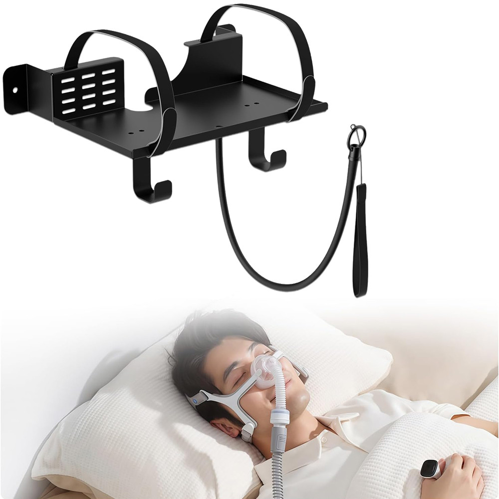 โลหะ Cpap Wall Mount ชั้นวางสําหรับ AirSense 10 & 11 ปรับมุม Cpap ท่อแขวนและหน้ากาก Hook Cpap ขาตั้งข้างเตียง