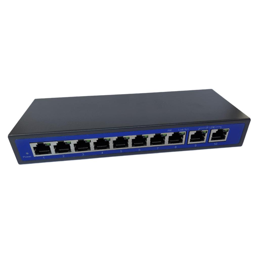 [svzfjuv] 9 พอร์ต 10/100Mbps 8 POE Port & 2 Uplink Power Over Ethernet Switch Adapter ใหม่