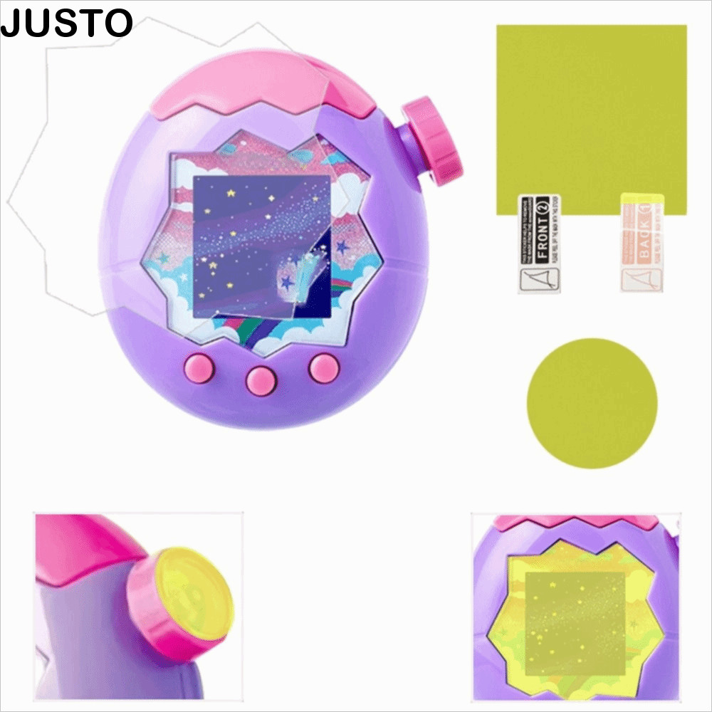 JUSTO 1/3 ชิ้นแผงฝาครอบป้องกัน,HD Anti-scratch Soft Screenป้องกันฟิล์ม,TPUสีเหลืองป้องกันหน้าจอสําหรับTamagotchi ParadiseสําหรับTamagotchi Paradise
