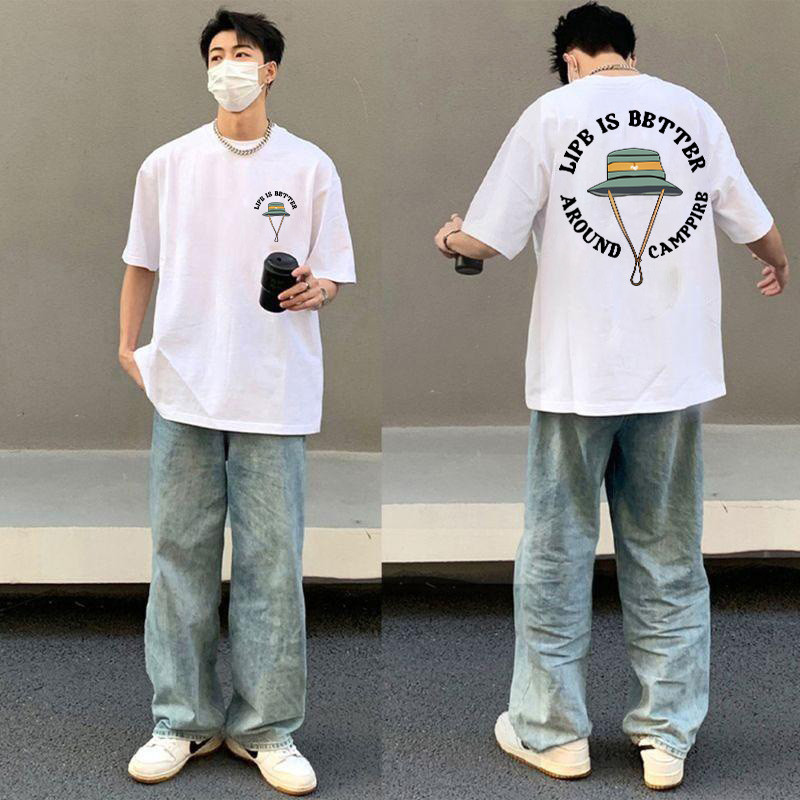Top.basic🔥เสื้อเชิ้ต ผู้ชาย“NKYOY”เสื้ออนิเมะ วินเทจ เสื้อยืดoversize ผ้าฝ้ายนม เนื้อผ้า เกรดพรีเมียม ใส่สบาย【COD】