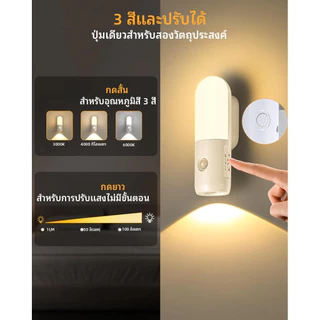 ไฟกลางคืน นํา อเนกประสงค์พร้อมเซ็นเซอร์ตรวจจับการเคลื่อนไหวคลังสินค้าในท้องถิ่นจัดส่ง 1-3 วันชาร์จ ยูเอสบี ไฟติดผนังแบบพกพาติดตั้งไฟฉายเหมาะสําหรับบันไดทางเดินเส
