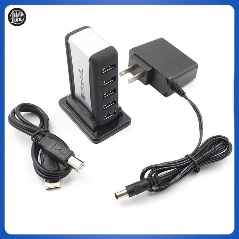 WL| USB 7-Port HUB ขับเคลื่อนด้วยสายเคเบิลอะแดปเตอร์ AC ปลั๊ก EU/US ความเร็วสูงสําหรับแล็ปท็อปพีซีให