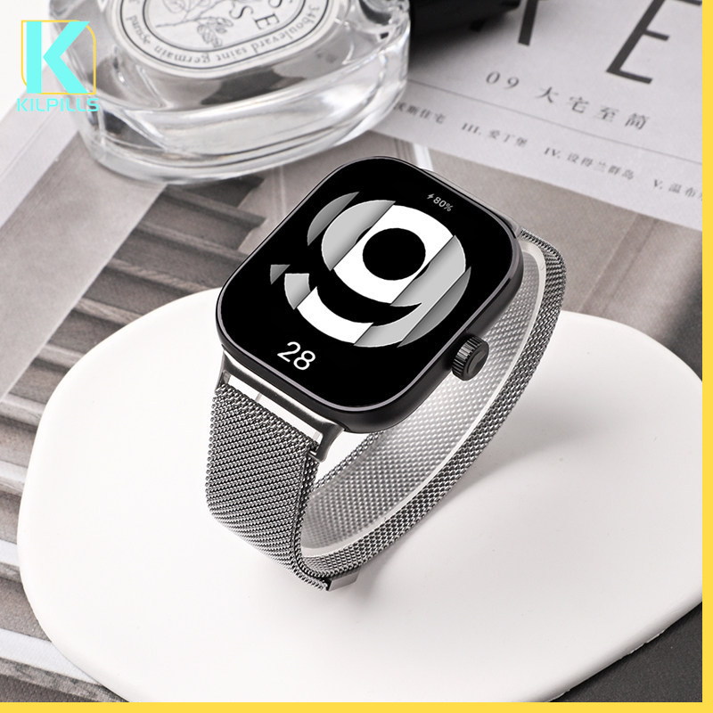 สายรัดสแตนเลส Milanese for Redmi Watch 6 6 Active/Lite/ 5 4 สายรัดข้อมือแม่เหล็กโลหะสายรัดข้อ for Mi Band 9 10 / 8 Pro