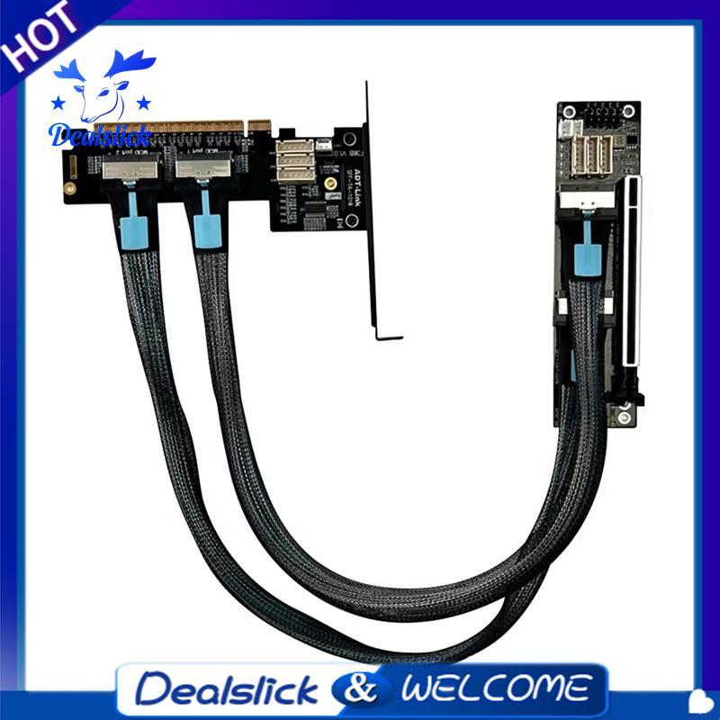 PCIe 4.0 X16 MCIO กราฟิกการ์ดแยกการ์ด Extender สาย GEN4 PCIE X16 ถึง X8 X8 Bifurcation อะแดปเตอร์ Ri