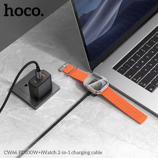 HOCO CW66 2in1 แท่นชาร์จนาฬิกา iOS Watch + สายชาร์จเร็ว TC-TC 100W PD ชาร์จไว ครบในเส้นเดียว hc6