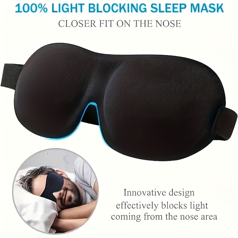 Ultra Light 3D Blackout Sleep Mask - ผ้าปิดตานุ่มสบายสําหรับผู้ชายและผู้หญิงการเดินทางและงีบหลับประเภทสีเบจแสงทั้งหมดการออกแบบนวัตกรรมพร้อมเทคโนโลยีไฟดับปราศจากกลิ