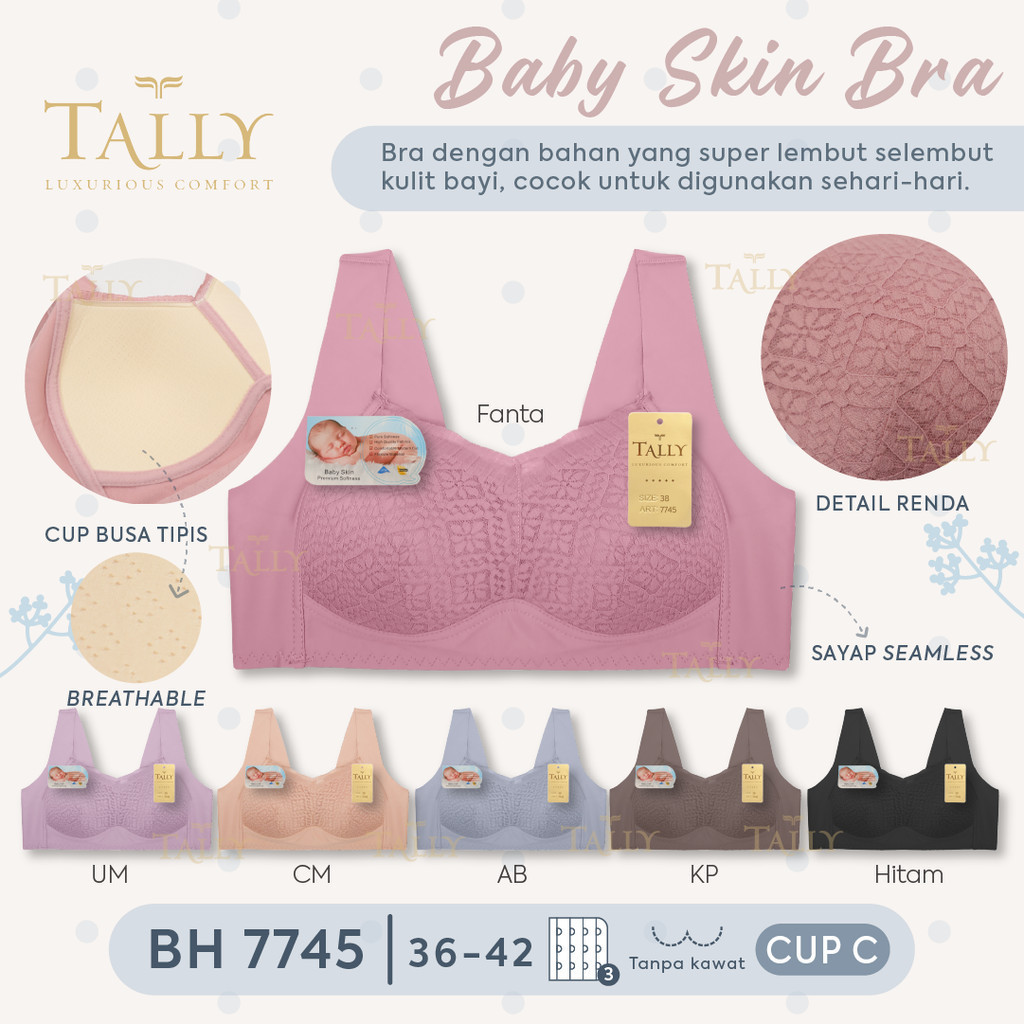 KATUN SALLY BRA BH BABY SKIN 7745 I BABY SKIN COTTON MATERIAL I ขนาด 36 – 42 I CUP CI FULL CUP I THI