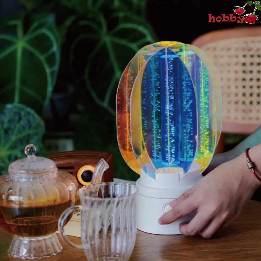 โฮบบี้ โคมไฟอะคริลิคกลางคืน,หรี่แสงได้ชาร์จแบตเตอรี่ RGB ความสว่างโคมไฟข้างเตียง,แสงออโรร่า 360 หมุนพลาสติกแบบพกพาโคมไฟตั้งโต๊ะออโรร่าข้างเ