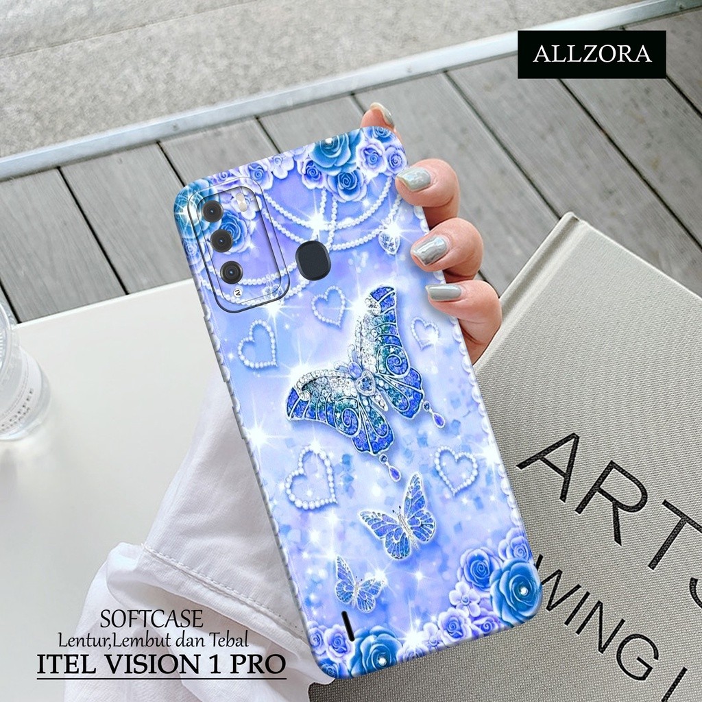 ALLZORA - เคส Itel Vision 1 Pro ล่าสุด - เคสแฟชั่นผีเสื้อ - Pro Camera Softcase - เคสโทรศัพท์ Itel V