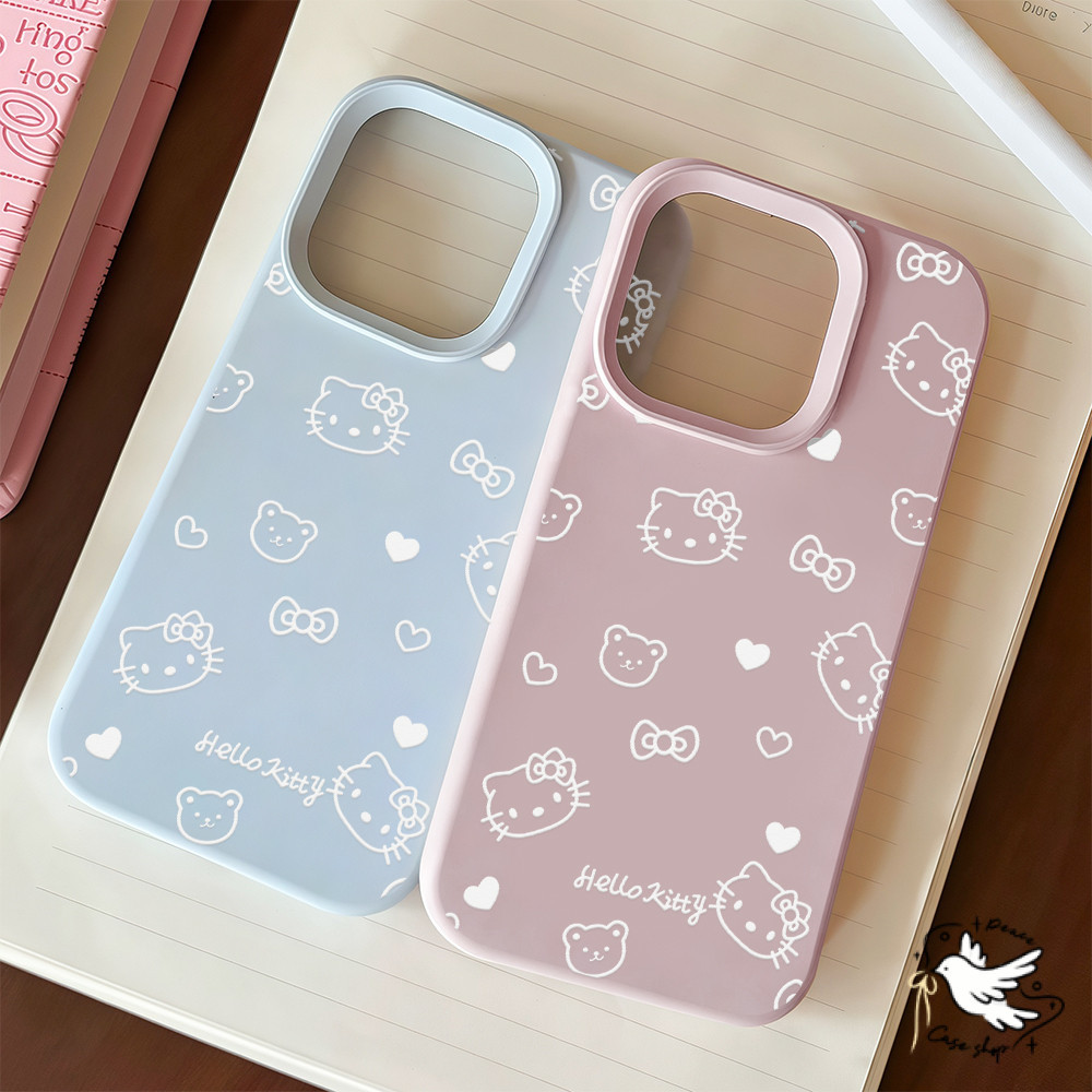 COD-ในไทย เต็มหน้าจอด้วยแมวน่ารัก Case เคสไอโฟน For iPhone 11 17 16 15 12 13 14 15 Pro Max 7 8 16 Plus เคสมือถือ สีพื้น