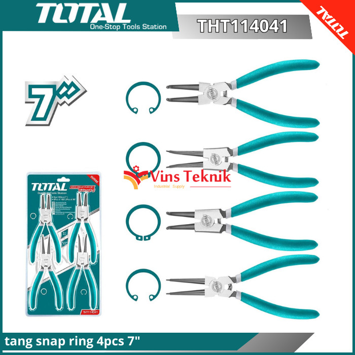 TOTAL THT114041 ชุดคีมแหวนสแน็ป 4 ชิ้น ชุดคีมแหวนล็อคสลัก