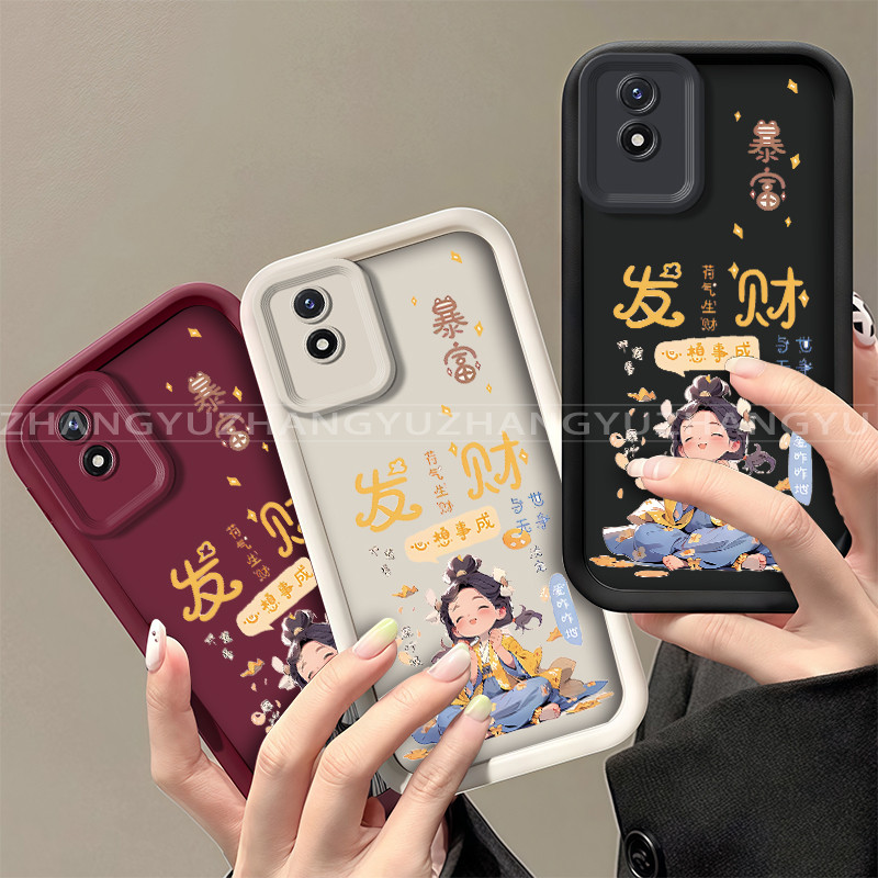 เหมาะสําหรับ VIVO Y02 Y02S 4G YO2T เคสโทรศัพท์ใหม่รูปแบบสาวที่อุดมไปด้วยความงามปกอ่อน JT09