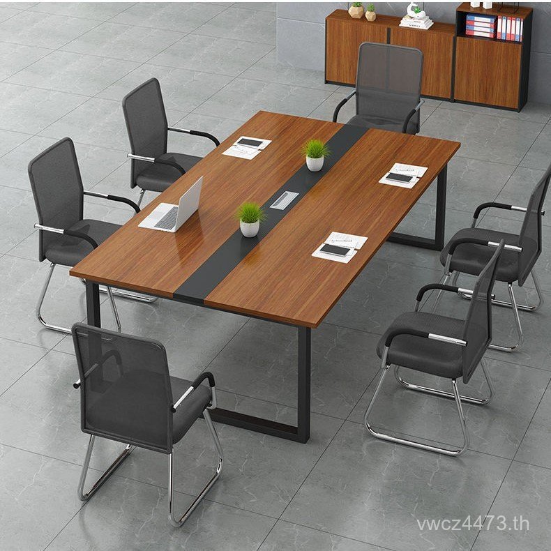 โต๊ะฝึกอบรมโต๊ะทํางานโต๊ะเก้าอี้ห้องประชุมที่เรียบง่ายรวมกันไม้เนื้อแข็งโต๊ะประชุมที่ทันสมัยเรียบง่า