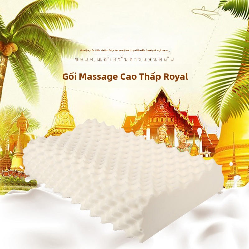 ((รวม) Royal Thai Latex 2023 Adult Pillow Four Natural Latex Pillow Pillow Core