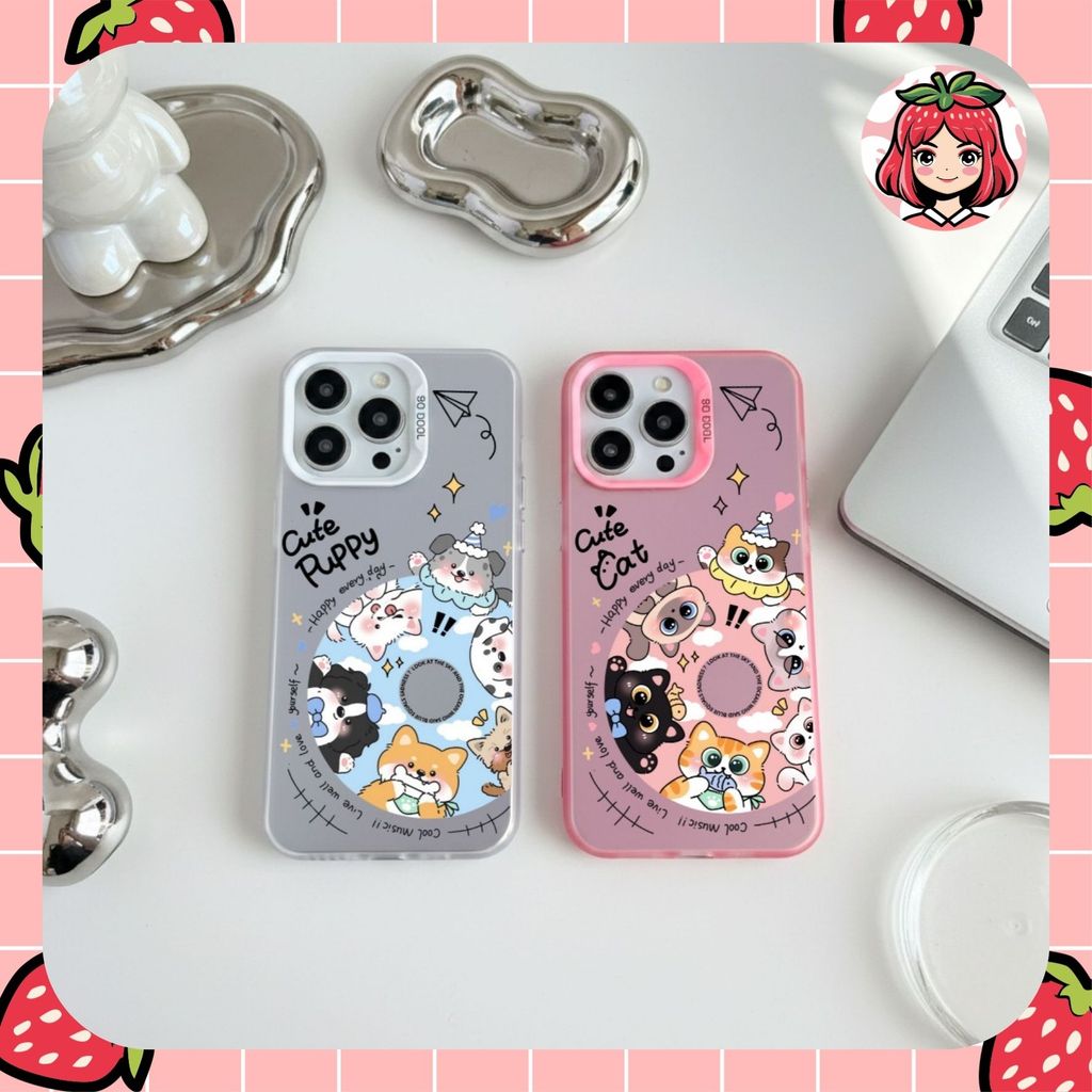 So Cool Cute Puppy & Cat เคสพิมพ์ iphone 6 7 plus x xs max xr 11 12 13 14 15 pro max (5)