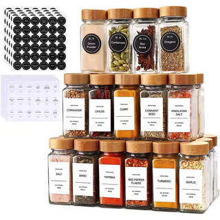 4oz Glass Bottle Spice Jar Spice Organizer Spice Seasoning Containerswith Bamboo Lids Spice Jar