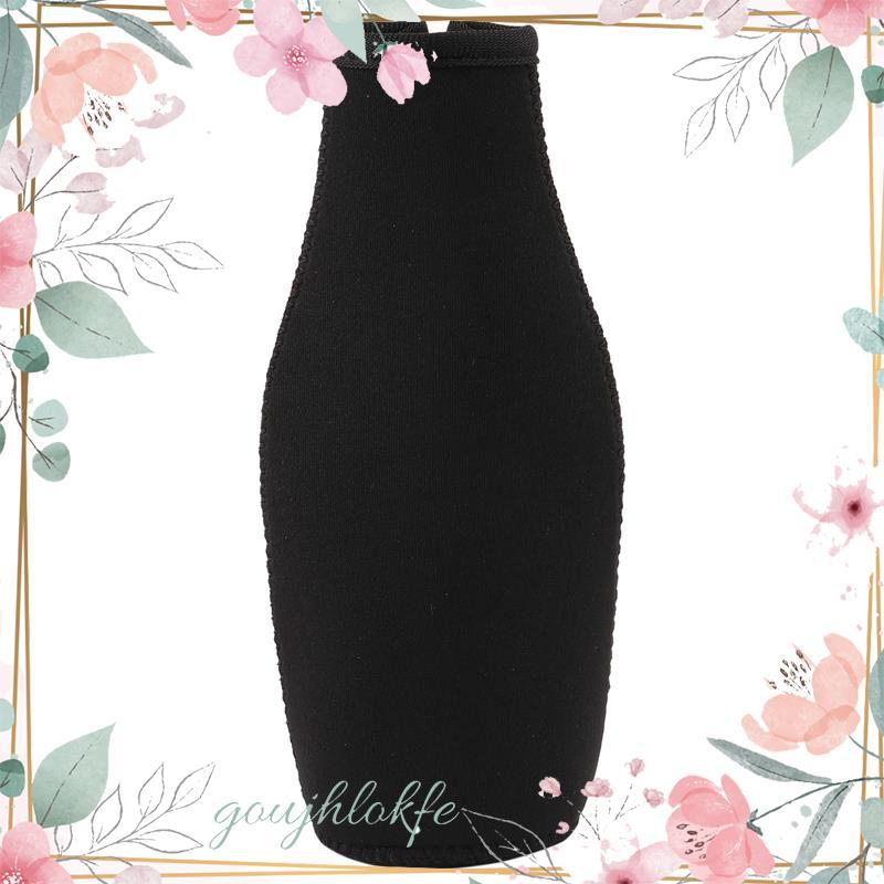 6 แพ็คขวดเบียร์ Cooler Sleeves Keep Drink Cold Zip-Up Neoprene ฉนวนแขนสีดํา goujhlokfe.th