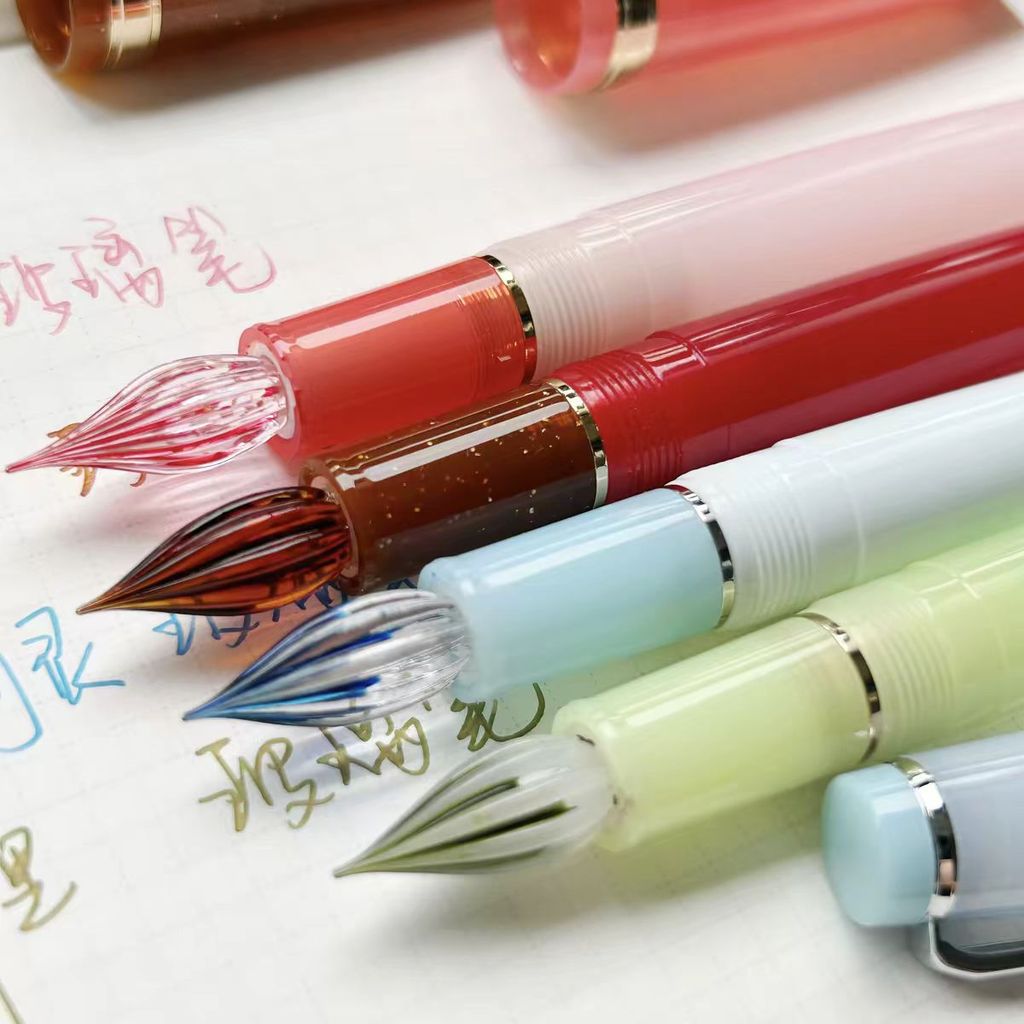 Jinhao 82 เปลี่ยนแก้ว Nib Dip Pen ปากกาแก้วมูลค่าสูง 丨 สีทดสอบการเขียนฝึกการประดิษฐ์ตัวอักษร
