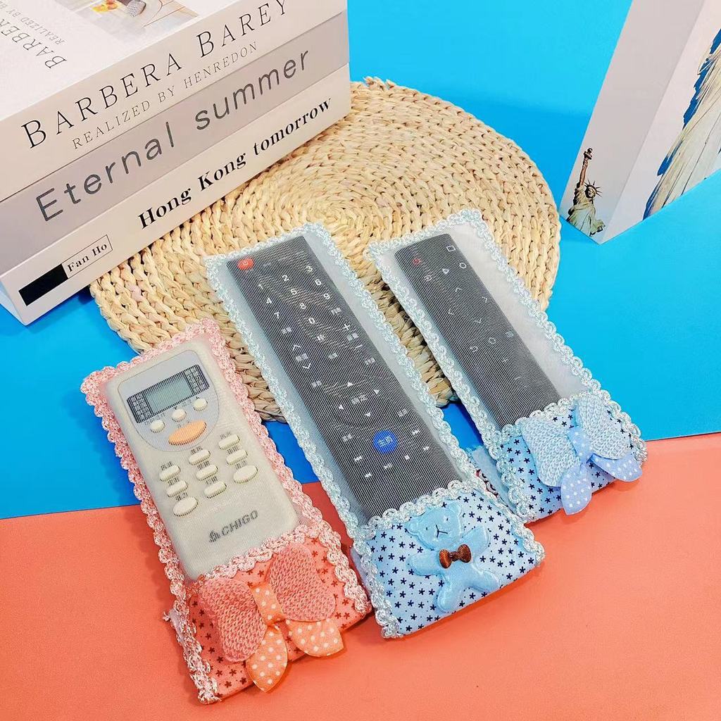布艺小熊蝴蝶结布艺遥控器套电视机空调遥控器保护防尘套Fabric Bear Bow Fabric Remote Control Set TV bixubaodao168.my20260129