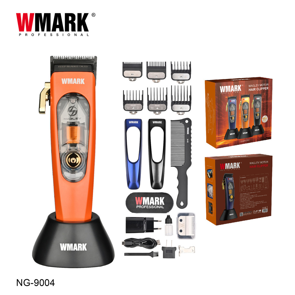WMARK Magnetic Levitation Clipper ผมไฟฟ้า NG-9004B Professional ตัดผม DLC ใบมีดหัวและจอแสดงผล LCD