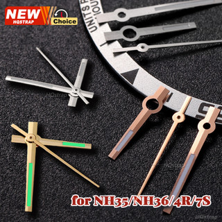 เข็มเรืองแสงนาฬิกามือสําหรับ NH35 NH36 4R 7S การเคลื่อนไหวนาฬิกาอุปกรณ์เสริมซ่อมเครื่องมือดัดแปลงนาฬิกาเข็ม Silver Gold Rose