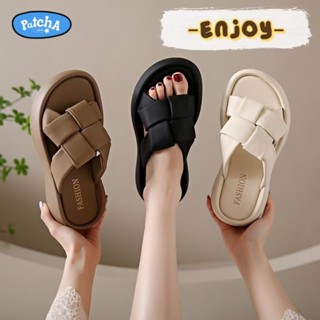 Patcha พร้อมส่ง (LT-2338) รองเท้าแตะ แบบสวมส้นหนา พื้นยางนุ่…