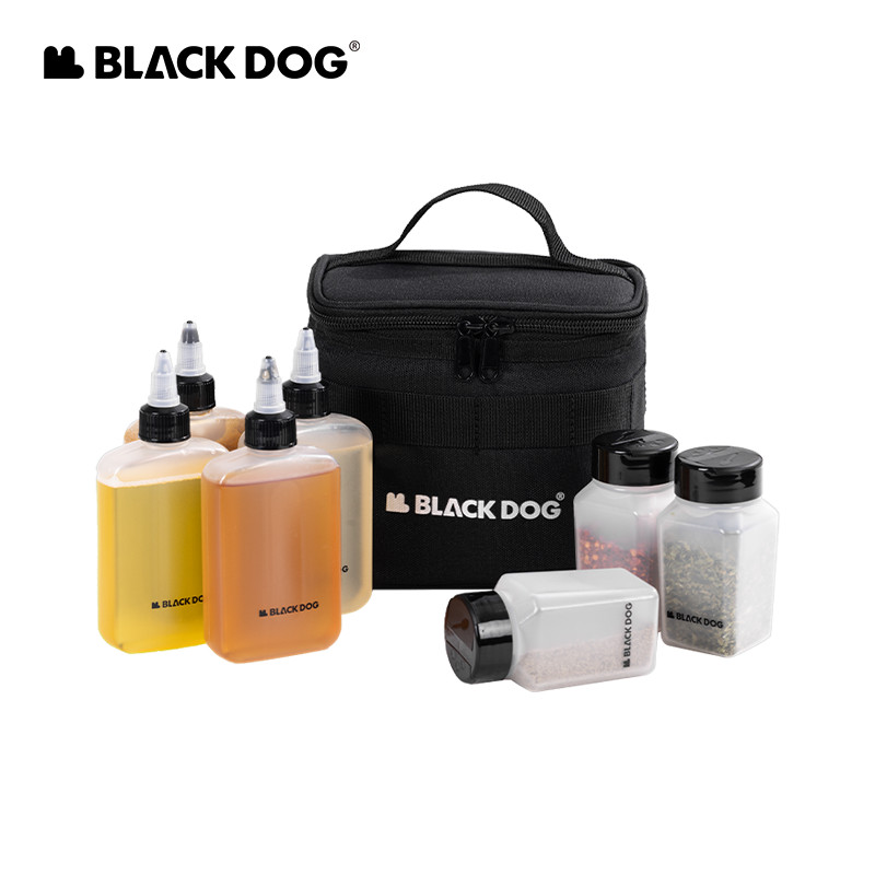 BLACKDOG ชุดขวดเครื่องปรุงแคมป์ปิ้ง ใส่ถุง หัวบีบ กันรั่ว สำหรับแคมป์ปิ้ง ปิกนิก บาร์บีคิว
