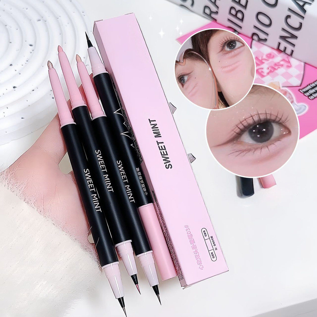 Double Head Eyelid Pen Highlight Brighten 2 in 1 Eyeliner Pen Lower Lash Line Shadow