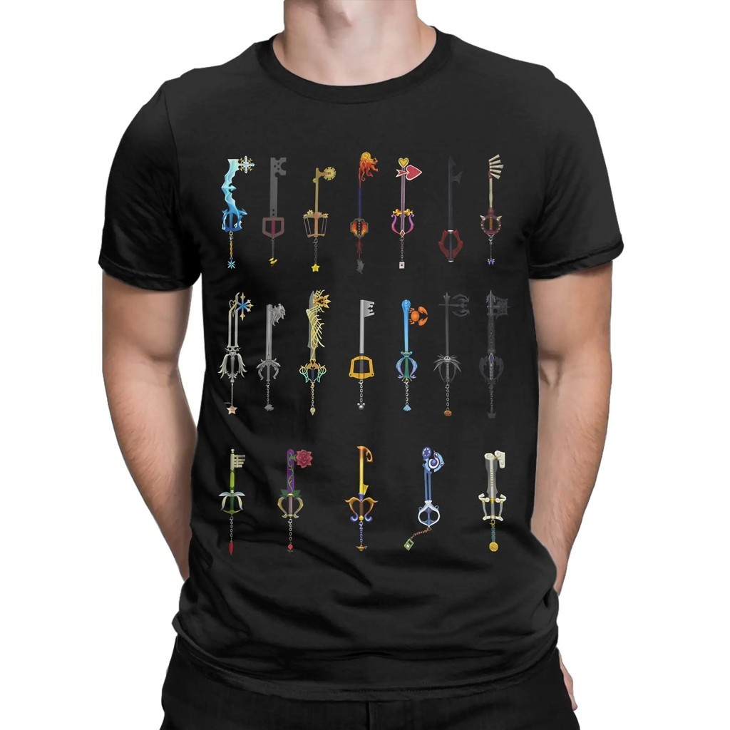 เสื้อยืดผู้ชาย Kingdom Hearts Mickey Mouse แขนสั้น ผ้าฝ้าย 100%S-5XL