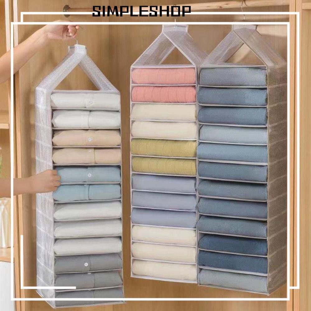 SIMPLESHOP กระเป๋าเก็บของแบบแขวน, ตู้เสื้อผ้าในบ้านตู้จัดระเบียบ, ที่เก็บชุดชั้นในแขวนเสื้อผ้ากางเกงถุงเท้าเสื้อยืดแขวนตู้ผ้าออแกไนเซอร์