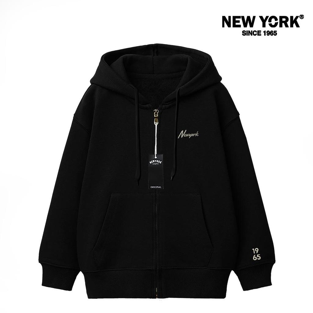 New york 1965  (ปักแขน) เสื้อคลุมแขนยาว เสื้อกันหนาว กันแดด มีฮู้ด