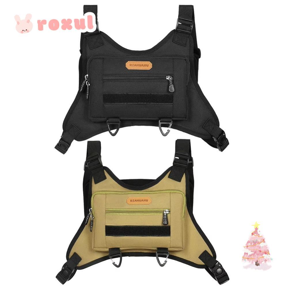 ROXUL Streetwear Chest Pack,Breathableอเนกประสงค์กีฬากระเป๋าคาดหน้าอกด้านหน้า,แบบพกพาในตัวที่วางโทรศัพท์และเก็บพิเศษWorkwearกระเป๋าเป้สะพายหลังสําหรับวิ่งขี่จักรยาน