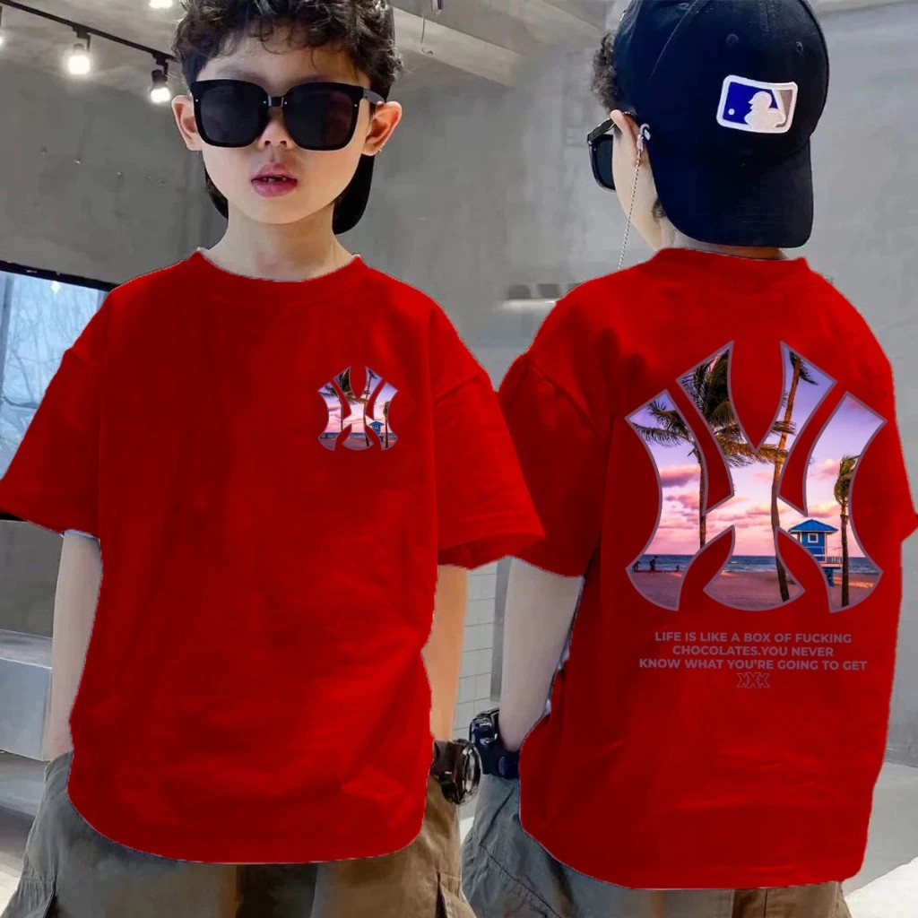 [จัดส่งในพื้นที่] เสื้อยืดคอกลมผ้าฝ้ายคุณภาพสูง 100% เหมาะสำหรับเด็กชายและหญิ่ง เก็บเงินปลายทาง