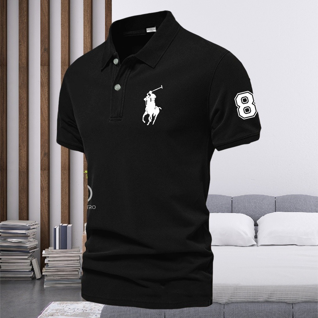 Solid Color Polo Shirt Men's White Breathable Polo Shirt Men's Quick-Drying Short-Sleeved Polo Shirt