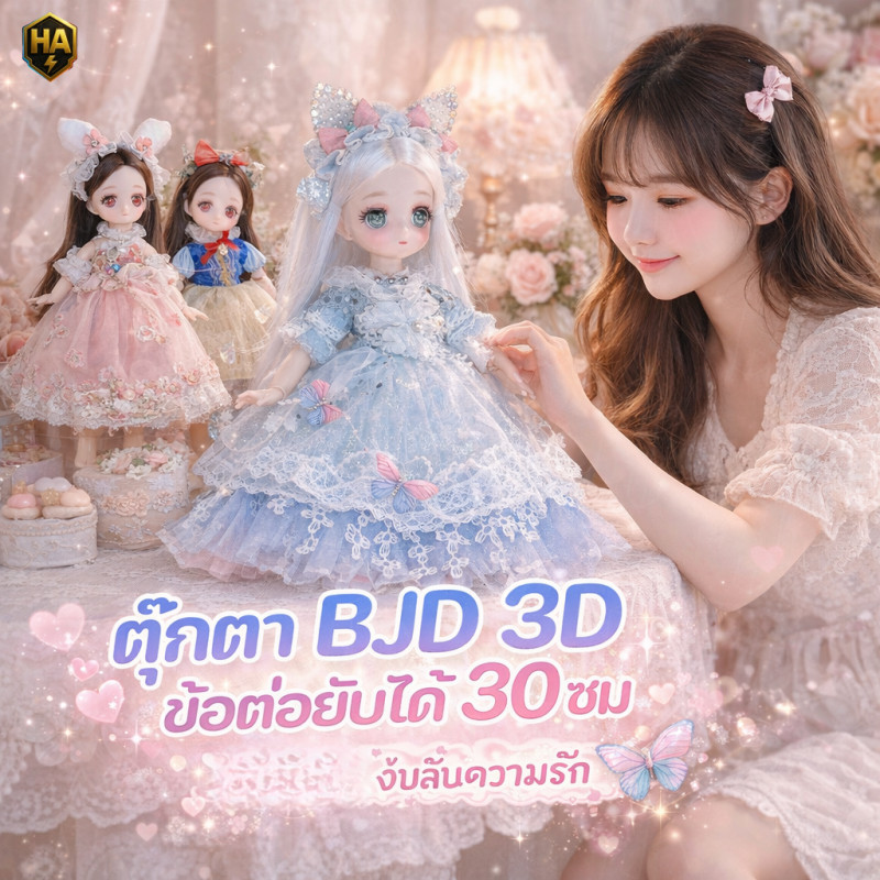 ตุ๊กตา BJD ขยับข้อต่อได้ 30 ซม. หน้าสวย 3D ชุดเจ้าหญิง ของขวัญเด็กผู้หญิง เล่นแต่งตัวได้ ของขวัญยอดนิยมสำหรับเด็กผู้หญิง
