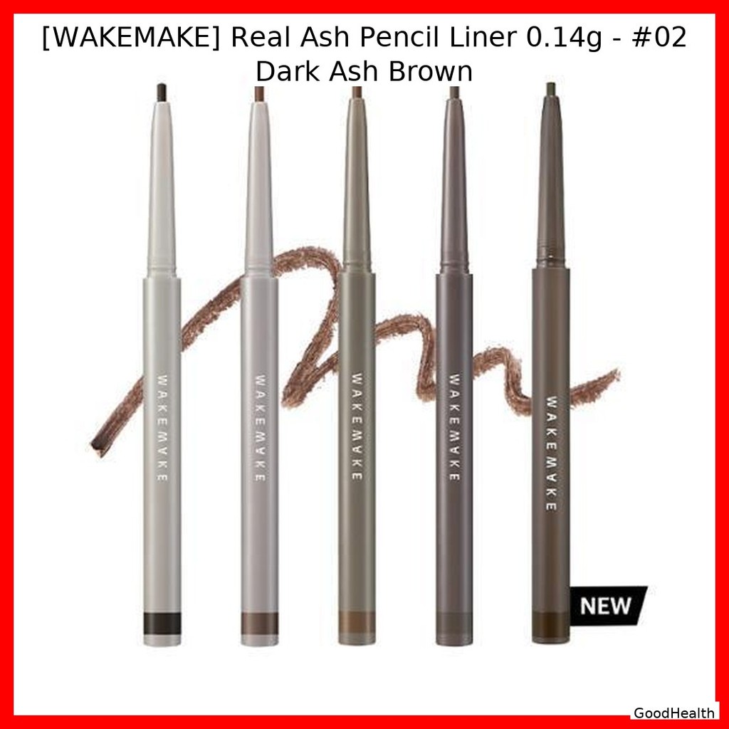 [WAKEMAKE] Real Ash Pencil Liner 0.14g - #02 Dark Ash Brown / Korean Pencil Liner / Dark Ash Brown /