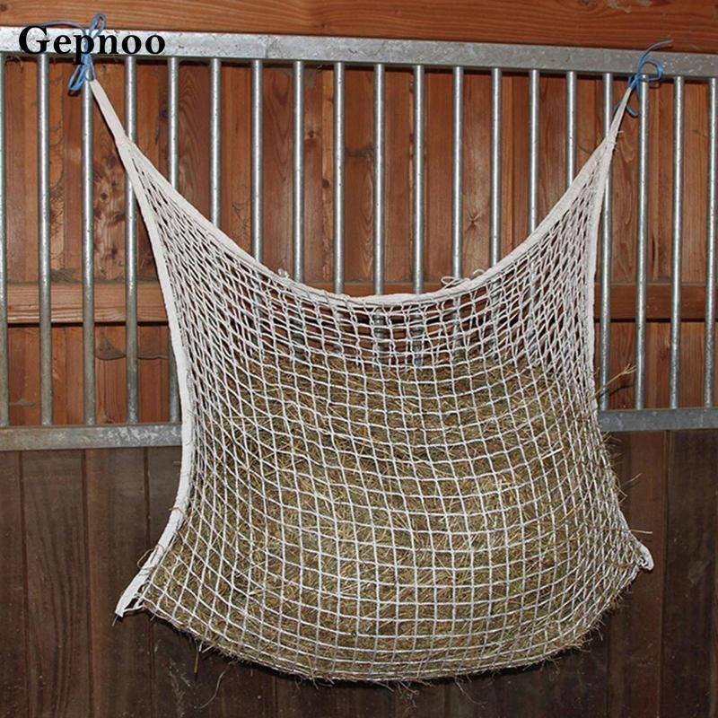 [Gepnoo] Full Day Slow Feed Horse Hay Net Bag Horse Feed ความจุขนาดใหญ่ Feeding Mesh Straw Bag with 