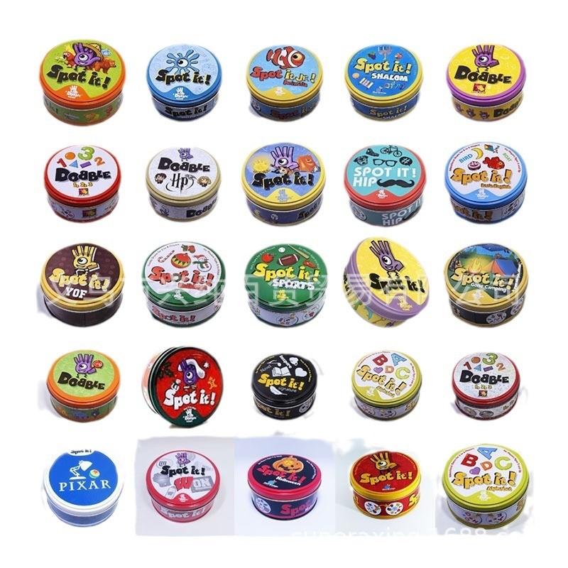 3VDU ขายร้อน spot it Card dobble การ์ดเกมกระดานภาษาอังกฤษค้นหาน้องสาวของคุณปริมาณมากจัดส่งฟรี**&*