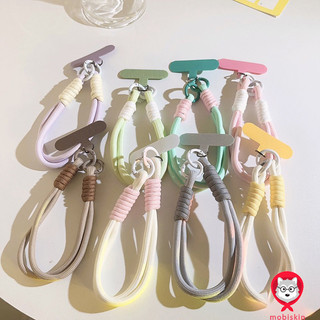 สายจับโทรศัพท์ สายคล้องมือ ins โทรศัพท์เชือกเส้นเล็ก macaron สี lanyard สั้นหูฟังเชือกสั้นสายเชือกแขวนคอคอ