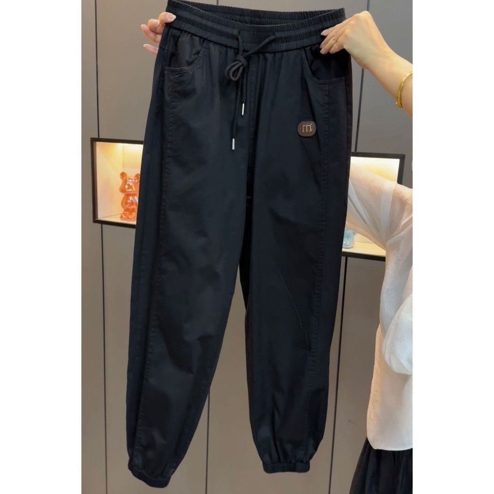 NINGFASHION กางเกงขายาวผู้ชาย แฟชั่น กางเกงเอวยางยืด ขาจ้ำ ทรงสวยมีกระเป๋าข้าง เนื้อผ้าร่ม รุ่น MK29