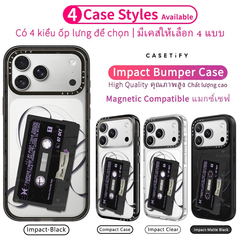 CASETIFY TAEYEON Playlist เกาหลี Idol K-pop สาว Minimalist อะคริลิคกันกระแทกแม่เหล็กเคสโทรศัพท์สําหร