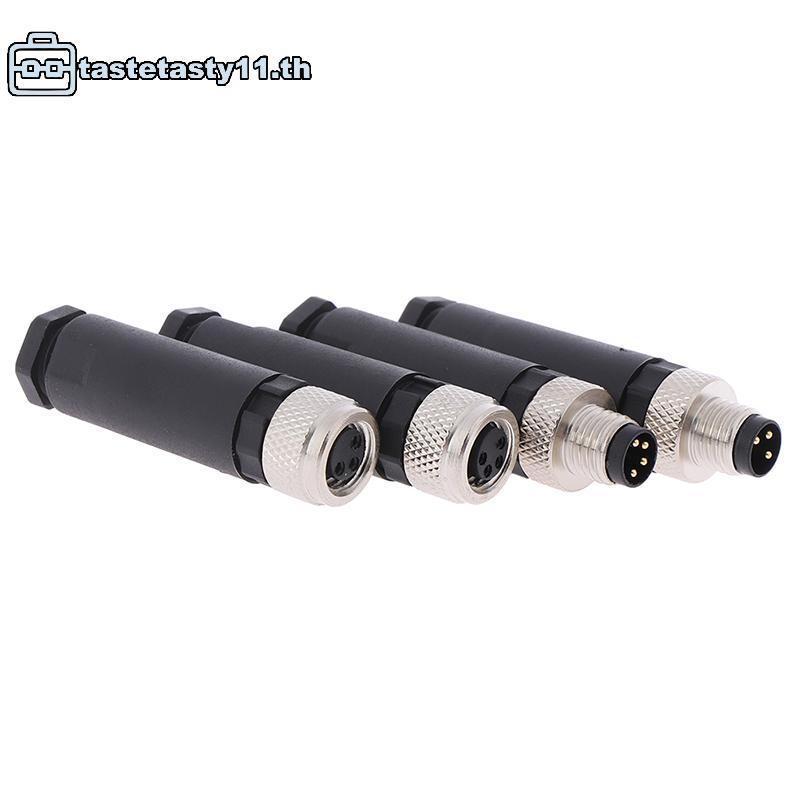 TA 1Pc M8 Sensor Connector 3/4 Pin ปลั๊กมุมตรงชาย/หญิง TH