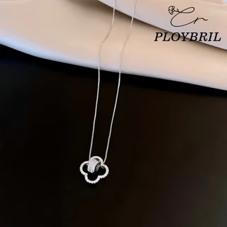 PLOYBRIL สร้อยคอลูกปัดเพชรลายใบโคลเวอร์สี่แฉก สไตล์หรูหรา X030