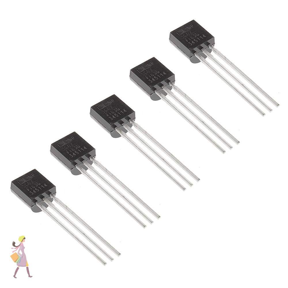 YGBG 5PCS 3-Pin, TMP36GT9Z TMP36 เซ็นเซอร์อะนาล็อกอุณหภูมิแรงดันต่ํา, Fast Heat Conduction โลหะสีดํา