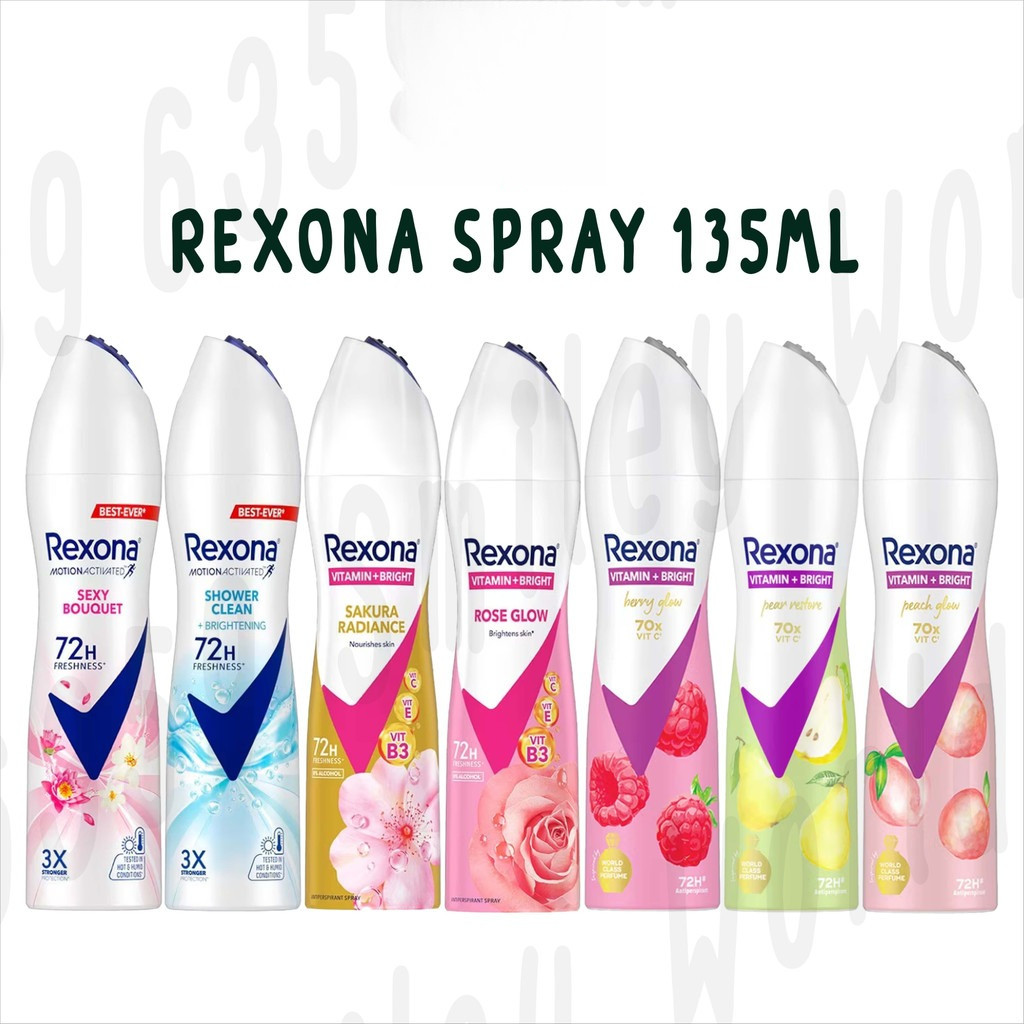 Rexona เรโซน่า สเปรย์ลดเหงื่อ ระงับกลิ่นกาย  Rexona Spray 135, 150 ml.